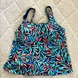 Blue and Green Swim Camisole with Wide Straps